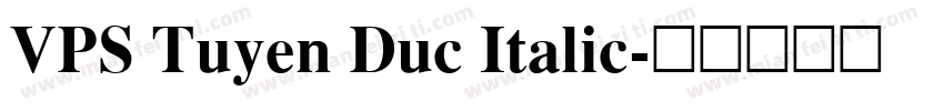 VPS Tuyen Duc Italic字体转换